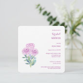 ラヌンクルス&アネモネスのカスタマイズ可能なブライダルシャワー 招待状 (スタンド正面)