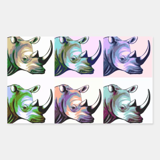 ラノスアートのポップ・アートの墜落 長方形シール (正面)