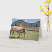 ラノララクの火山クレーターでマーレ&子馬 カード (黄色い花)