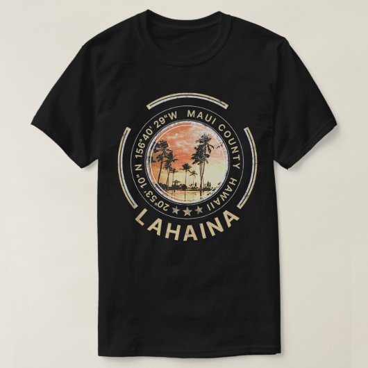 ラハイナハワイマウイハワイアン Tシャツ (デザイン正面)
