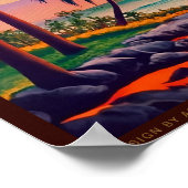 ラハイナマウイハワイレトロサンセットサミナーズ1950s ポスター (角)