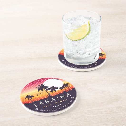 ラハイナマウイハワイレトロサンセットデミディーズ60s コースター (側面)
