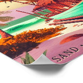 ラハイナマウイハワイ熱帯サンセットパームツリー60s ポスター (角)