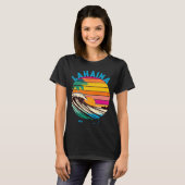 ラハイナレトロ1980年代スタイルハワイビーチ Tシャツ (正面フル)