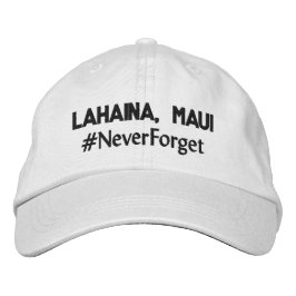 ラハイナ・マウイ島 #NeverForget 調節可能 刺繍入りキャップ