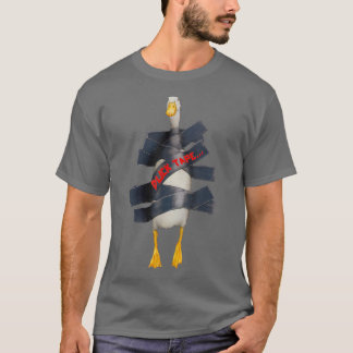 ラバおもしろいダックアヒル恋人アヒルのテープ Tシャツ