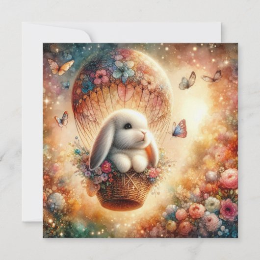 ラバお洒落スの水の色ホットエアバルーンイースター シーズンカード (正面)