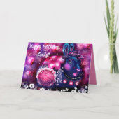 ラバお洒落スグラモールバニー誕生日 カード (正面)