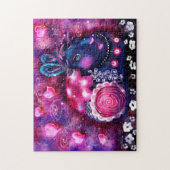 ラバお洒落ス「グラマー・バニー」ピンク・パープル ジグソーパズル (縦)