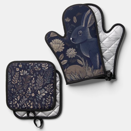 ラバお洒落ス 鍋つかみ&鍋敷きセット (正面/裏面)