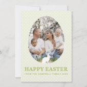 ラバかわいらしスパステルグリーン卵形フォトイースター シーズンカード (正面)