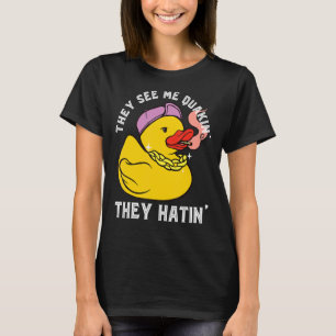 ラバきらきら光るダック彼らは私のクッキンゴムを見る Tシャツ