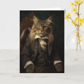 ラバさん、ラバ猫のグリーティングカード カード (黄色い花)