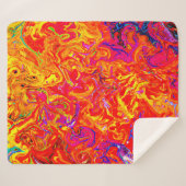 ラバはっきりしたカラー抽象デザイン シェルパブランケット (正面(横))