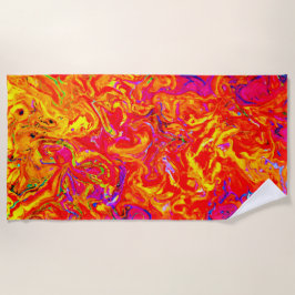 ラバはっきりしたカラー抽象デザイン ビーチタオル