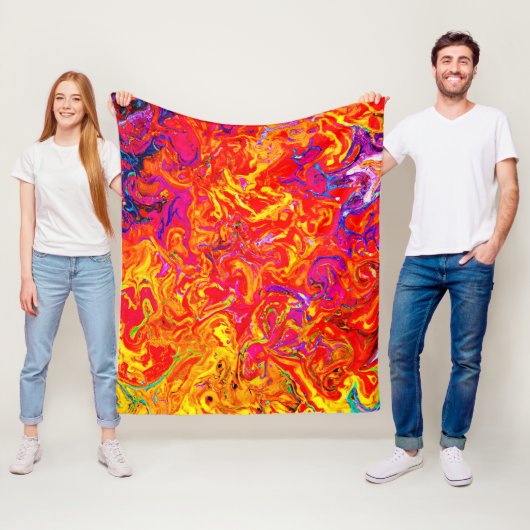 ラバはっきりしたカラー抽象デザイン フリースブランケット (インサイチュ)