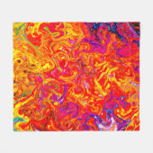 ラバはっきりしたカラー抽象デザイン フリースブランケット (正面(横))