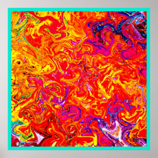 ラバはっきりしたカラー抽象デザイン ポスター (正面)