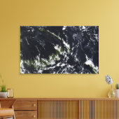 ラバウルのカルデラからの火山のプルーム キャンバスプリント (インサイチュ (リビング))