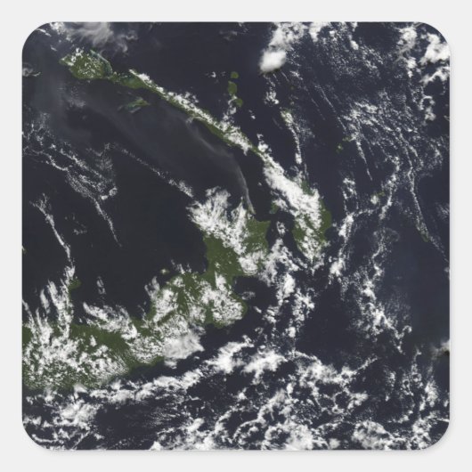 ラバウルのカルデラからの火山のプルーム スクエアシール (正面)