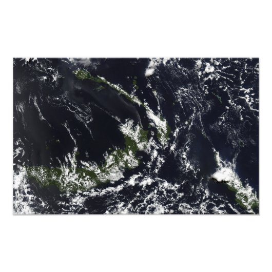 ラバウルのカルデラからの火山のプルーム フォトプリント (正面)