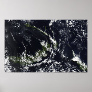 ラバウルのカルデラからの火山のプルーム ポスター