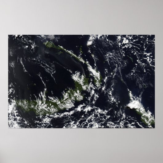 ラバウルのカルデラからの火山のプルーム ポスター (正面)