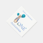 ラバカスタムスのピーター1歳の誕生日 スタンダードカクテルナプキン (角)