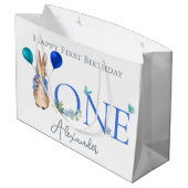 ラバカスタムスのピーター1歳の誕生日 ラージペーパーバッグ (裏面アングル)