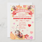 ラバグは1歳、ラバグバッシュ誕生日 招待状 (正面)