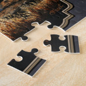 ラバシカの木びき台および雌ジカの灰色のカスタム ジグソーパズル (側面)