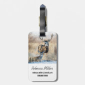 ラバシカの木びき台および雌ジカ ラゲッジタグ (裏面縦)