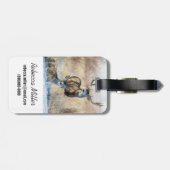 ラバシカの木びき台および雌ジカ ラゲッジタグ (裏面横)