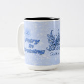 ラバパーソナライズされたグを練習している青い妖精 ツートーンマグカップ (正面左)