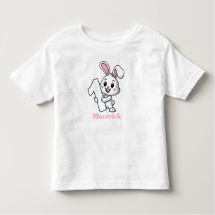 ラバパーソナライズされたス男の赤ちゃん第1誕生日 トドラーTシャツ