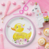 ラバパーソナライズされたダックガール紙プレート ペーパープレート (パーティー)