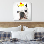 ラバフランスのダック付きブルドッグ キャンバスプリント (インサイチュ (寝室))