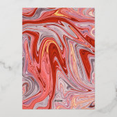 ラバモダンミニマルカラフル抽象芸術結婚金ゴールド 箔招待状 (裏面)