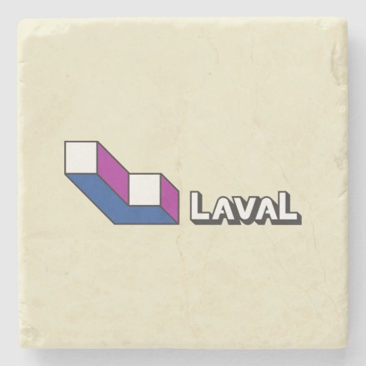 ラバル国旗（ケベック州，カナダ） ストーンコースター (正面)