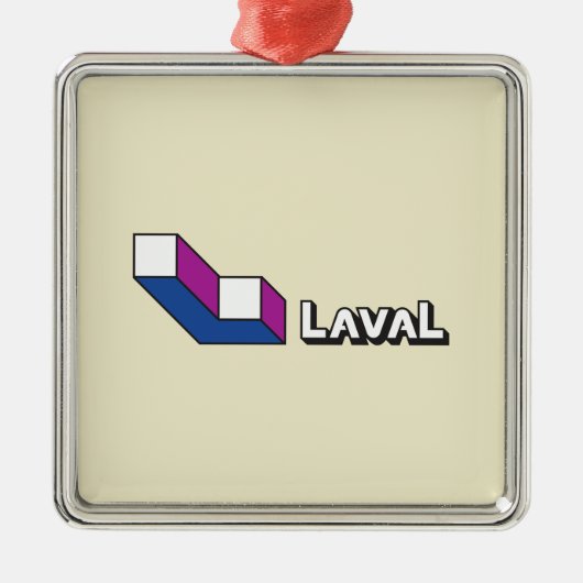 ラバル国旗（ケベック州，カナダ） メタルオーナメント (正面)