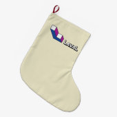 ラバル国旗（ケベック州，カナダ） ラージクリスマスストッキング (正面 (吊り時))