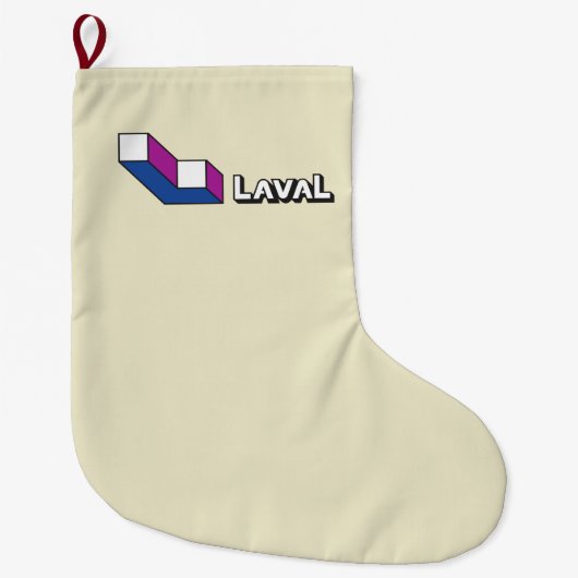 ラバル国旗（ケベック州，カナダ） ラージクリスマスストッキング (正面)