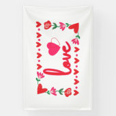 ラバレンタインデー4x6ビニールバナー 横断幕 (縦)