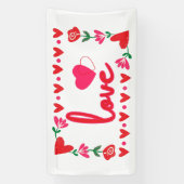 ラバレンタインデー 1.6x3 ビニールバナー 横断幕 (縦)