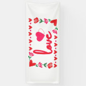 ラバレンタインデー 2.5x6 ビニールバナー 横断幕 (縦)