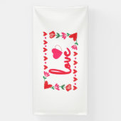 ラバレンタインデー 4x8 ビニールバナー 横断幕 (縦)