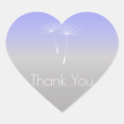 ラバンダパープルグレイグラデーションタンデリオンサンキュー ハートシール (正面)
