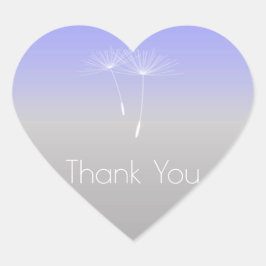ラバンダパープルグレイグラデーションタンデリオンサンキュー ハートシール