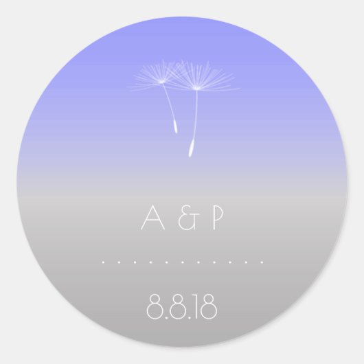 ラバンダパープルグレーパステルダンデグラデーションリオン ラウンドシール (正面)