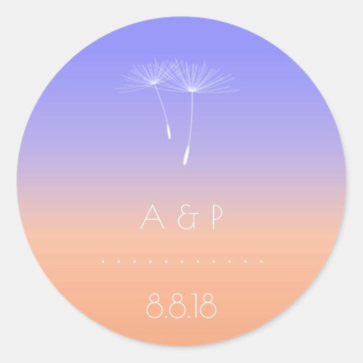 ラバンダピーチグレイパステルダンデグラデーションリオン ラウンドシール (正面)